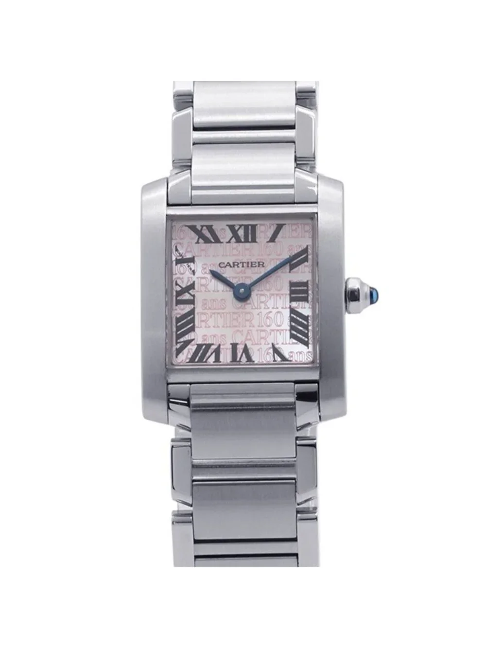 Cartier Tank Francaise SM 160th Anniversary Asia Limited Watch Silver Pink Dial